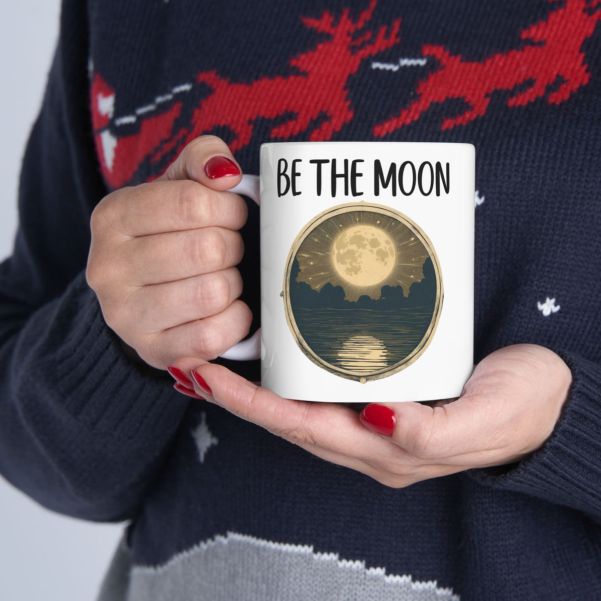 Christian Be the Moon Reflect the Son Jesus Ceramic Mug, (11oz, 15oz) Gift for Mom, Dad, Pastor Gift, Church Small Group, Home Decor