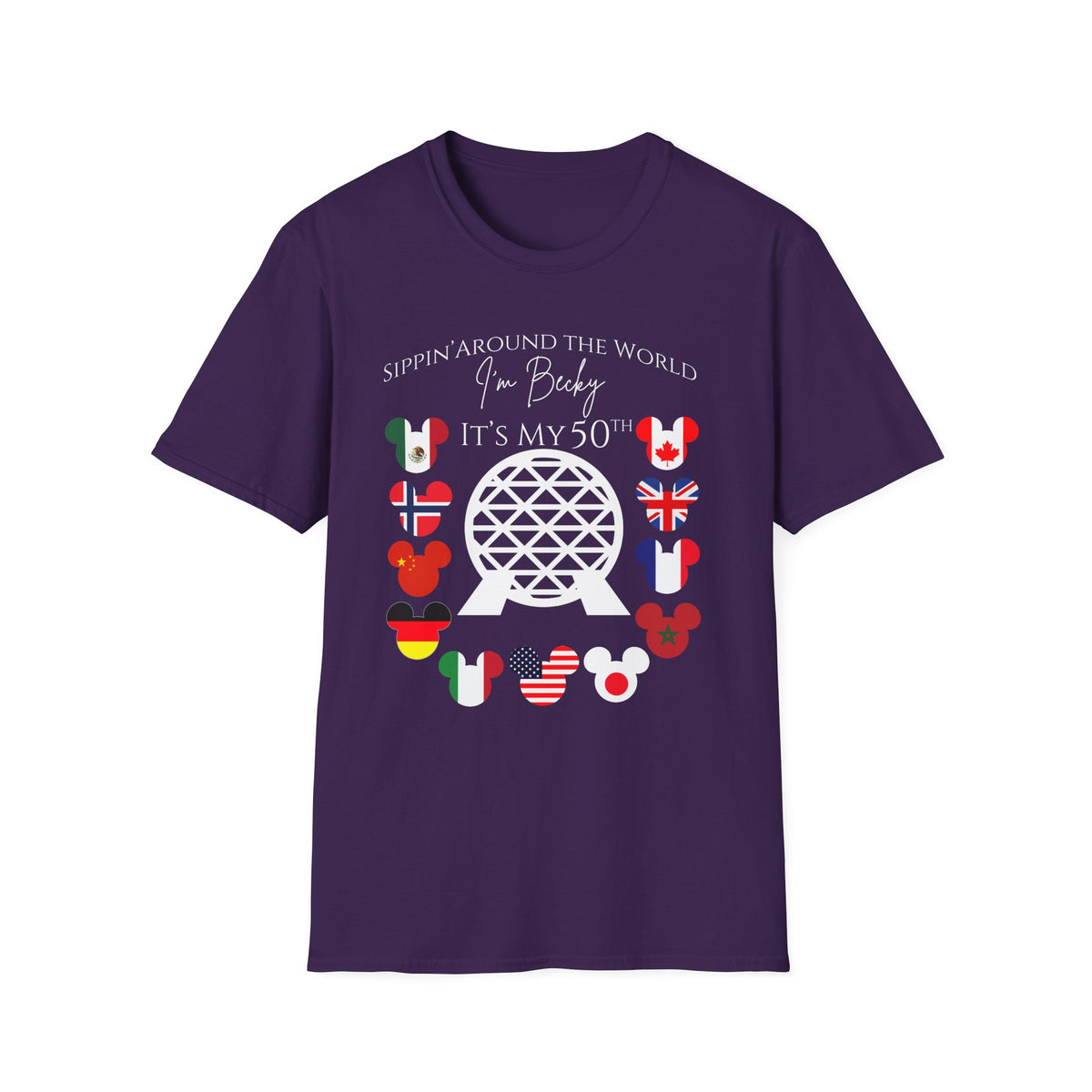 Custom Epcot Template Unisex Softstyle T-Shirt