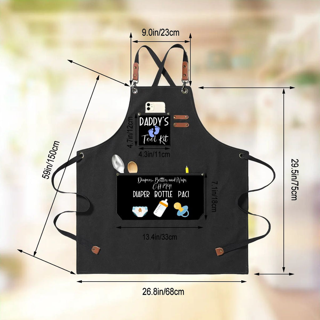 Unisex Canvas Cross Back Apron with Pockets 1 2