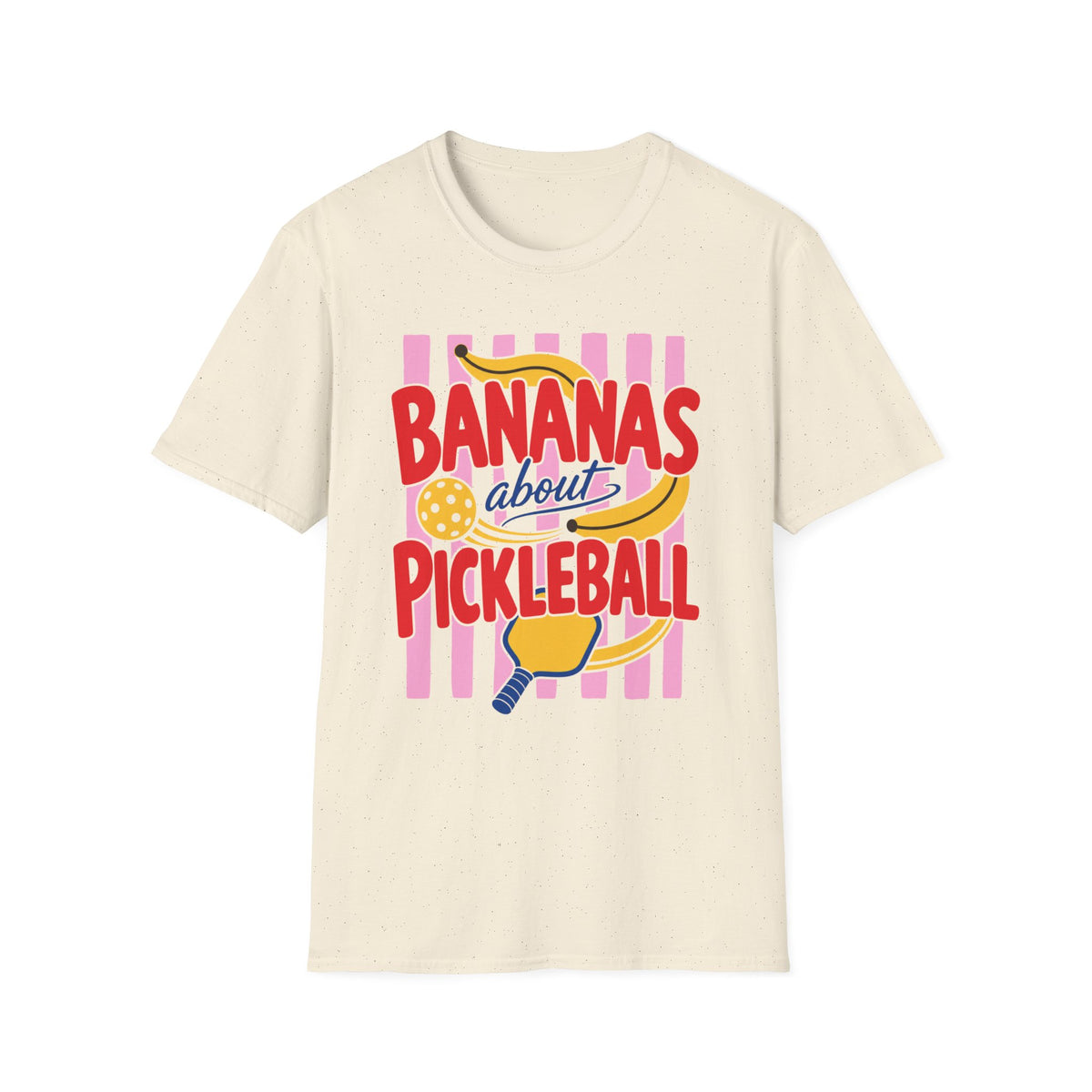 Bananas About Pickleball T-Shirt | Retro Fruits Stripes Design | Pickleball Player Shirt | Pickleball Gift for Mom Her