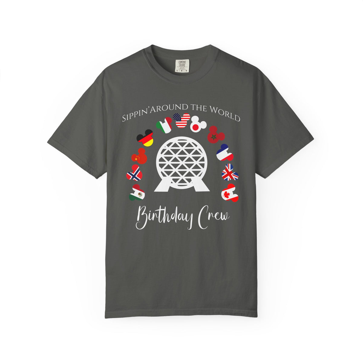 Birthday Crew Custom Disney Epcot World Tour Birthday Comfort Colors Shirt, Drink Around The World, World Traveler Food and Wine