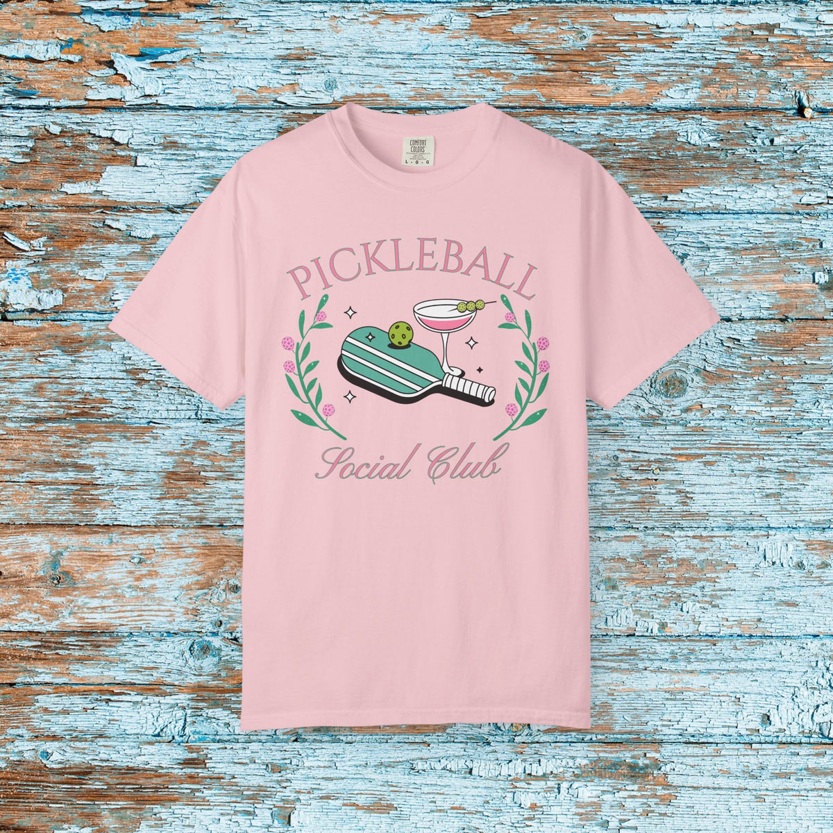 Pickleball Funny Comfort Colors Shirt Pickleball Social Club Coquette Bow Cocktail Shirt for Her Him Mom Team Pickleball Lover Player Gift