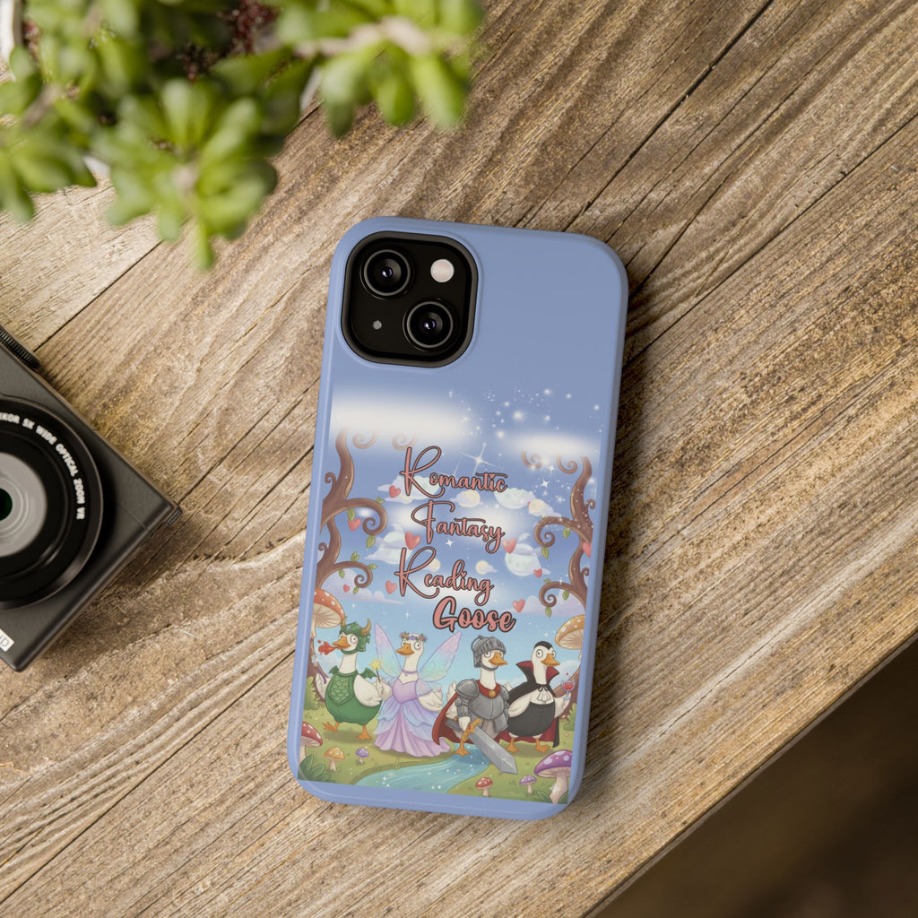 Romantic Fantasy Reading Goose iPhone Case | Silly Goose Aesthetic | Book Lover Gift | Cute Fantasy Phone Cover | Fairy Tale Art
