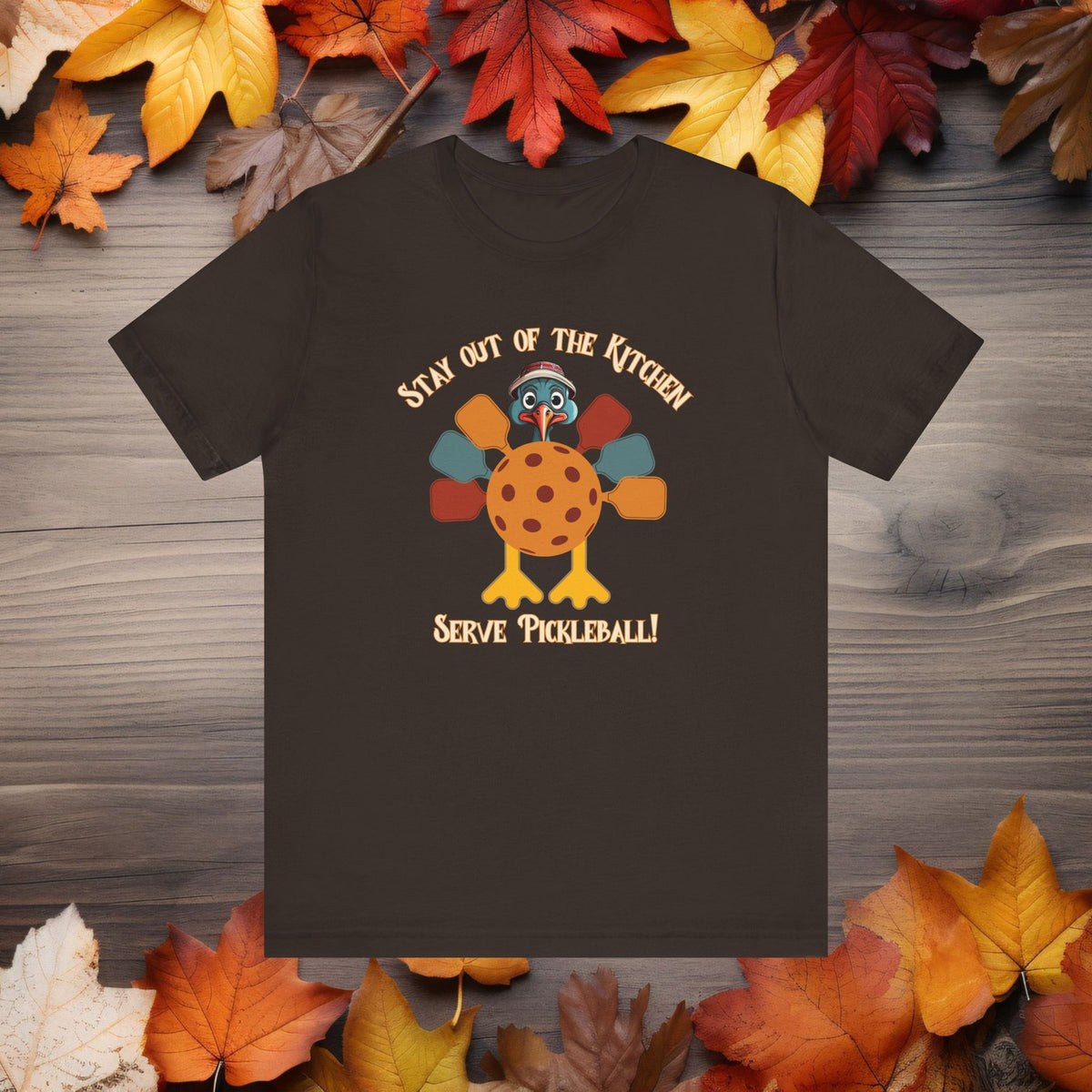 Funny Pickleball Thanksgiving Turkey Shirt Short Sleeve Tee Cute Pickleball Turkey Playing Pickleball Fall Shirt for Pickleball Player