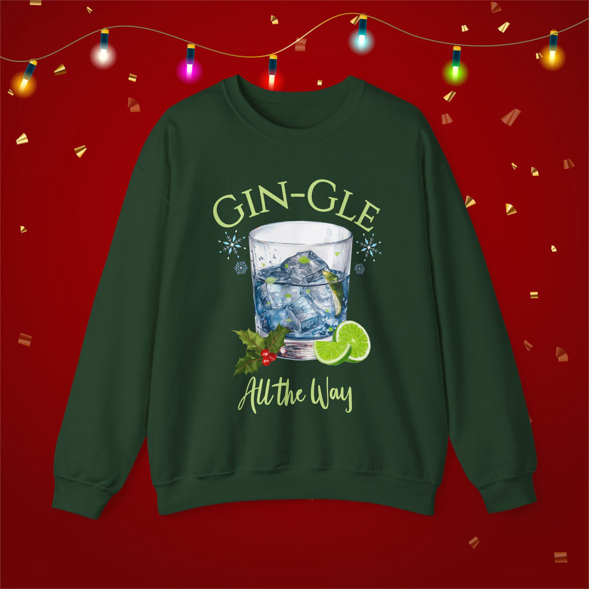 Christmas Gin-gle All the Way Sweater, Christmas Party T-shirt, Getting Into the Holiday Spirits Sweatshirt, Christmas Wine, Christmas Gift