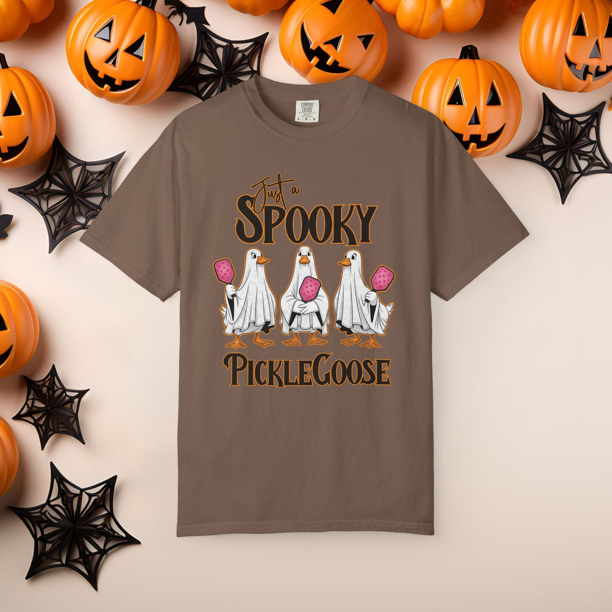 Pickleball Spooky Goose Comfort Colors Halloween Silly Goose Ghost Shirt Scary Geese Playing Pickleball Boo Trick or Treat Fall Shirt
