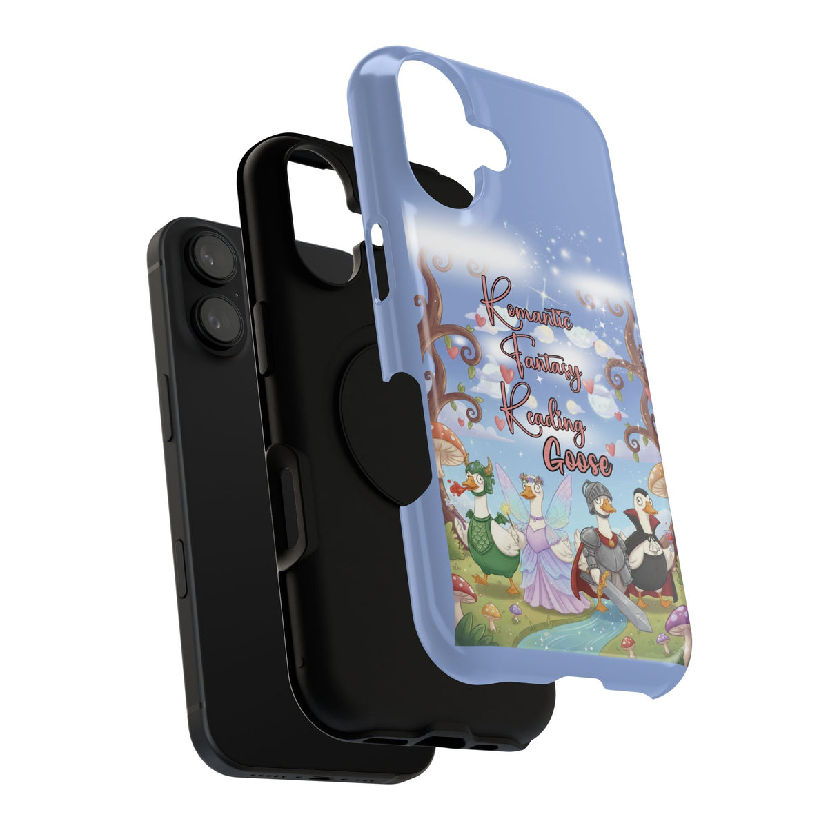 Romantic Fantasy Reading Goose iPhone Case | Silly Goose Aesthetic | Book Lover Gift | Cute Fantasy Phone Cover | Fairy Tale Art