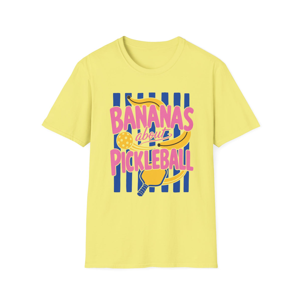 Bananas About Pickleball T-Shirt | Retro Fruits Stripes Design | Pickleball Player Shirt | Pickleball Gift for Mom Her