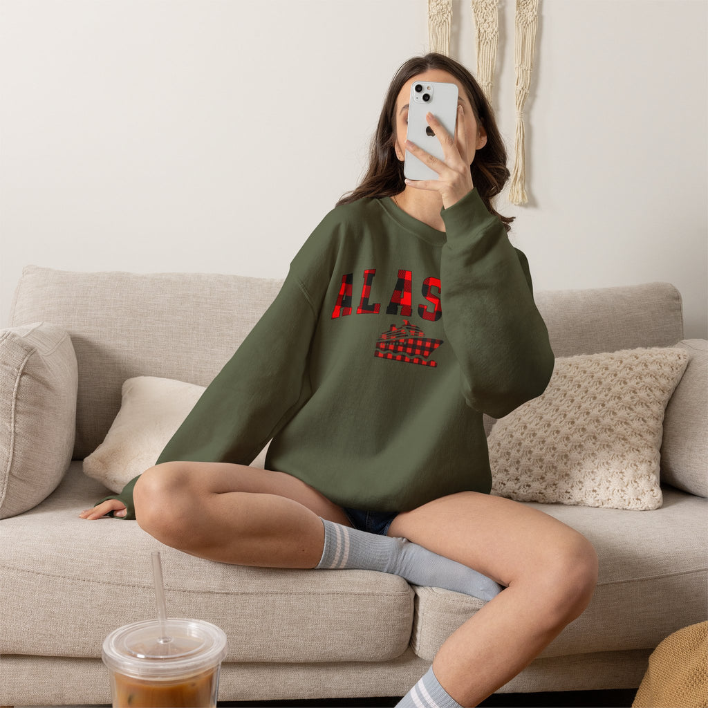 Alaska Cruise Crewneck Sweatshirt, Matching Family Shirt, Vacation Top, Buffalo Plaid