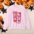 Christian Halloween Jesus is my Boo Cute Fall Fun Spooky Pumpkin Cozy Season Crewneck Sweatshirt Church Small Group Bible Study Shirt