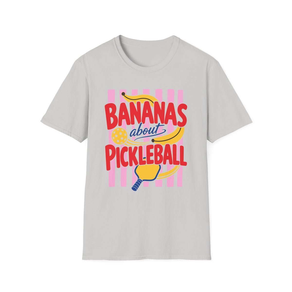 Bananas About Pickleball T-Shirt | Retro Fruits Stripes Design | Pickleball Player Shirt | Pickleball Gift for Mom Her