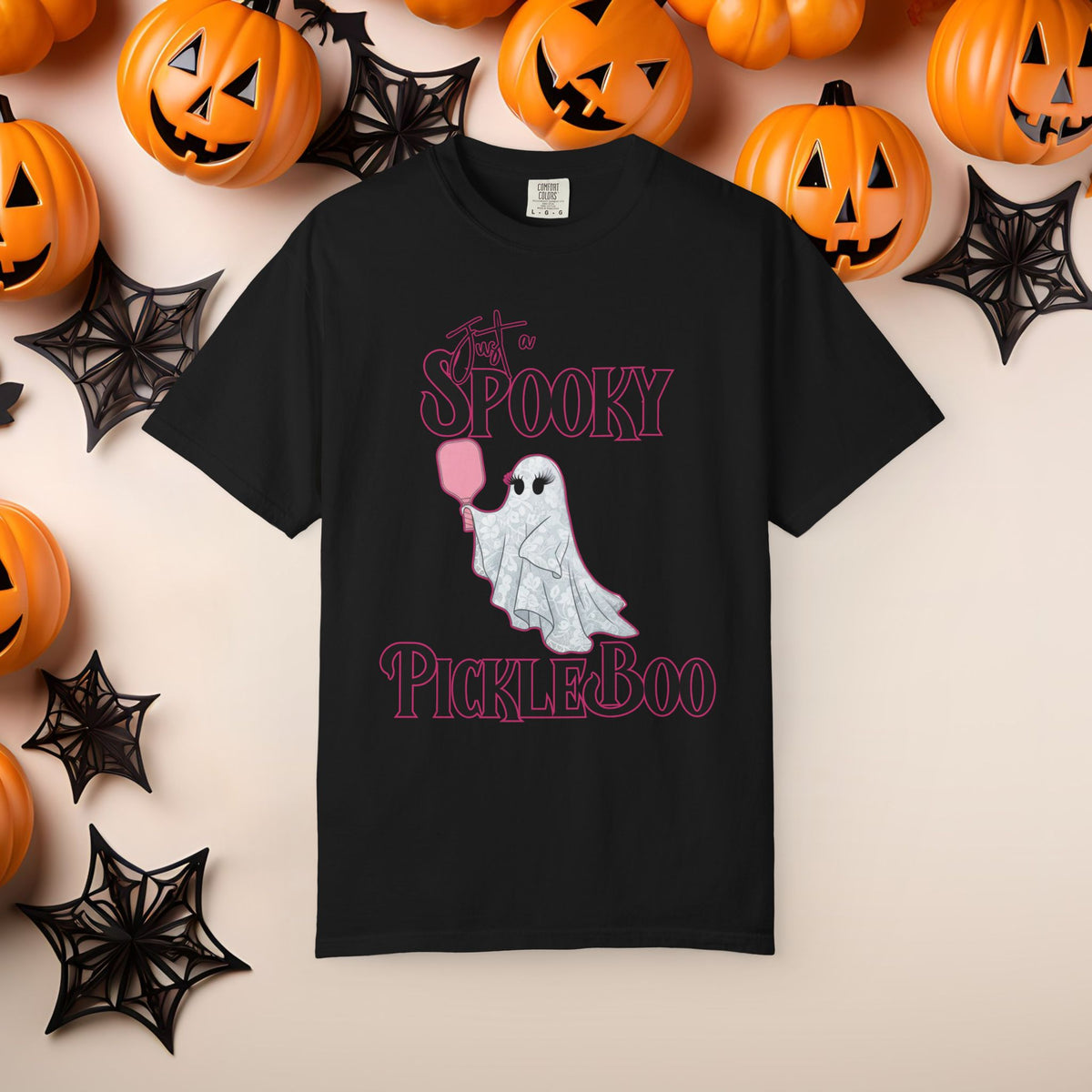 Pickleball Comfort Colors Halloween Ghost Shirt Cute Ghosts Playing Pickleball Boo Trick or Treat Fall Shirt for Pickleball Player