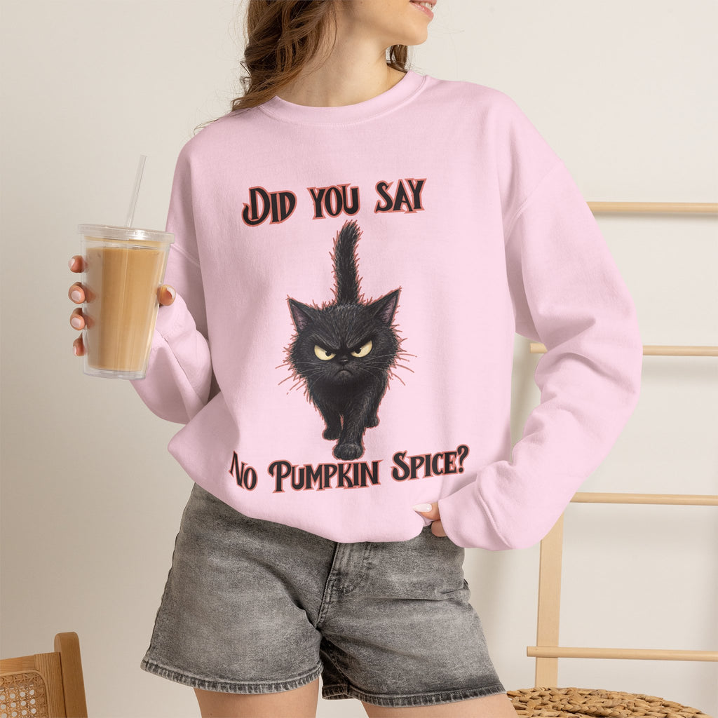 Did You Say No Pumpkin Spice? Cat Sweatshirt | Halloween Black Cat Fall