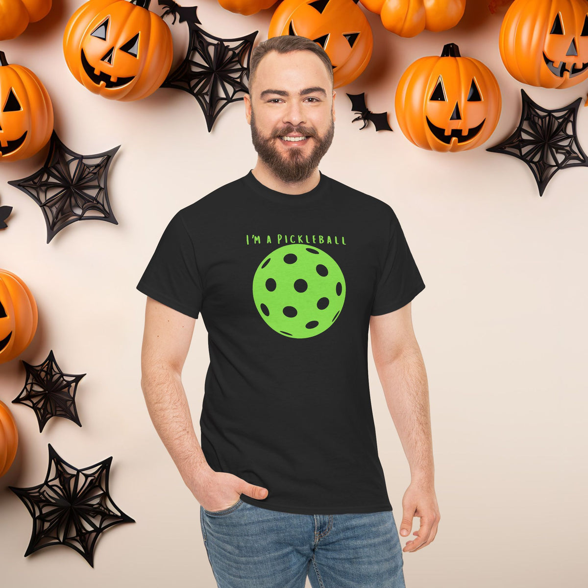 Copy of Pickleball Couple's Halloween Funny Costume Unisex Heavy Cotton Tee Pickleball Paddle Pickleball Ball Shirts for Him and Her