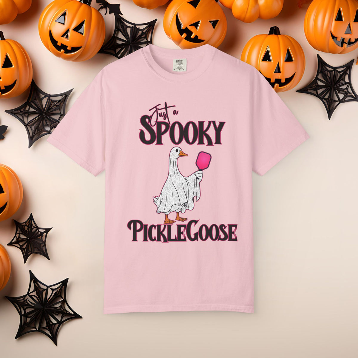 Pickleball Spooky Goose Comfort Colors Halloween Silly Goose Ghost Shirt Scary Geese Playing Pickleball Boo Trick or Treat Fall Shirt