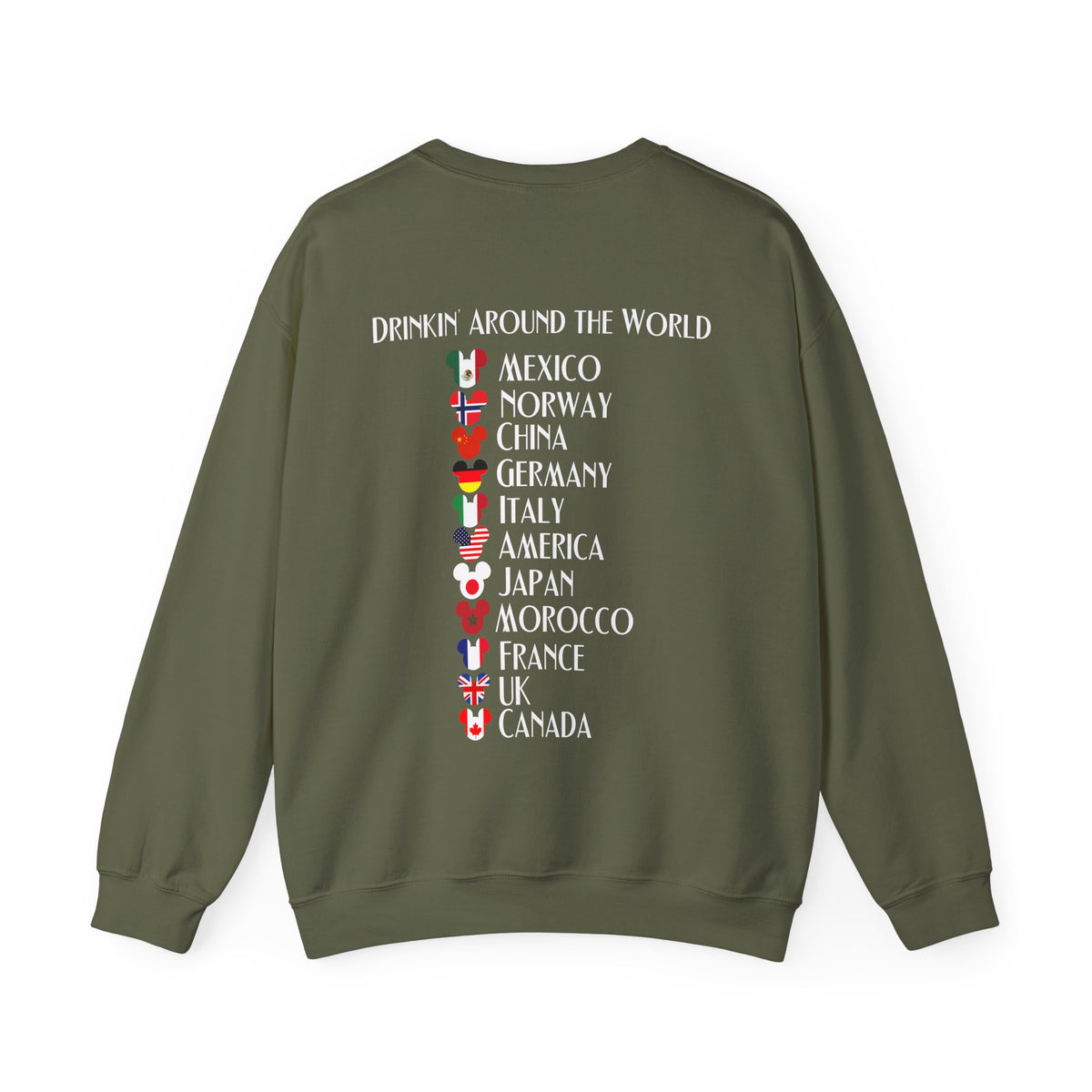 Custom Funny Disney Epcot World Tour 21st Birthday Sweatshirt Drink Around The World Food and Wine Drinking Squad Shirt World Traveler