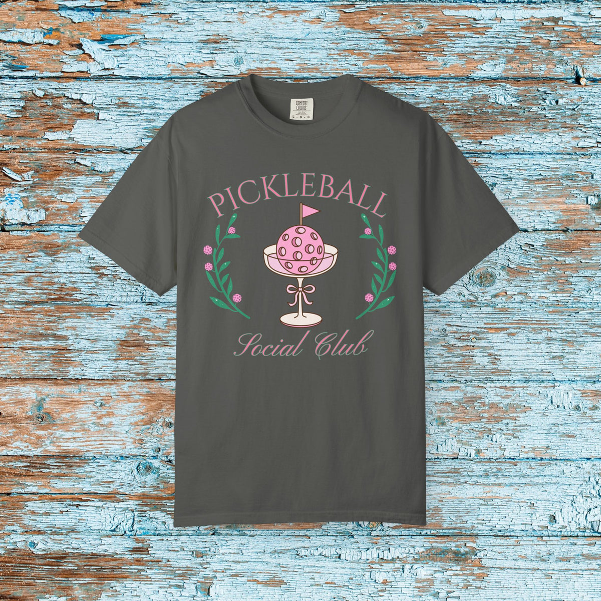Pickleball Funny Comfort Colors Shirt Pickleball Social Club Coquette Bow Cocktail Shirt for Her Him Mom Team Pickleball Lover Player Gift