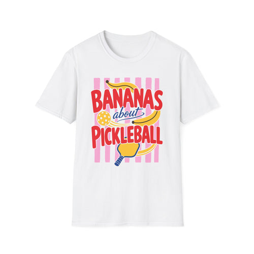 Bananas About Pickleball T-Shirt | Retro Fruits Stripes Design | Pickleball Player Shirt | Pickleball Gift for Mom Her