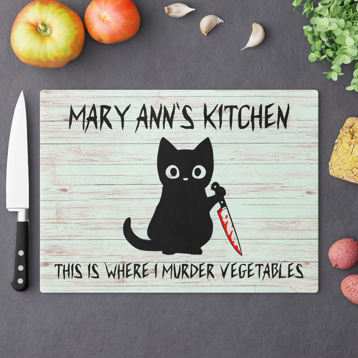 Funny Personalized Custom Tempered Glass Cutting Board Personalized Hilarious Gift for Wedding Anniversary Kitchen Decor Gift for Mom Couple