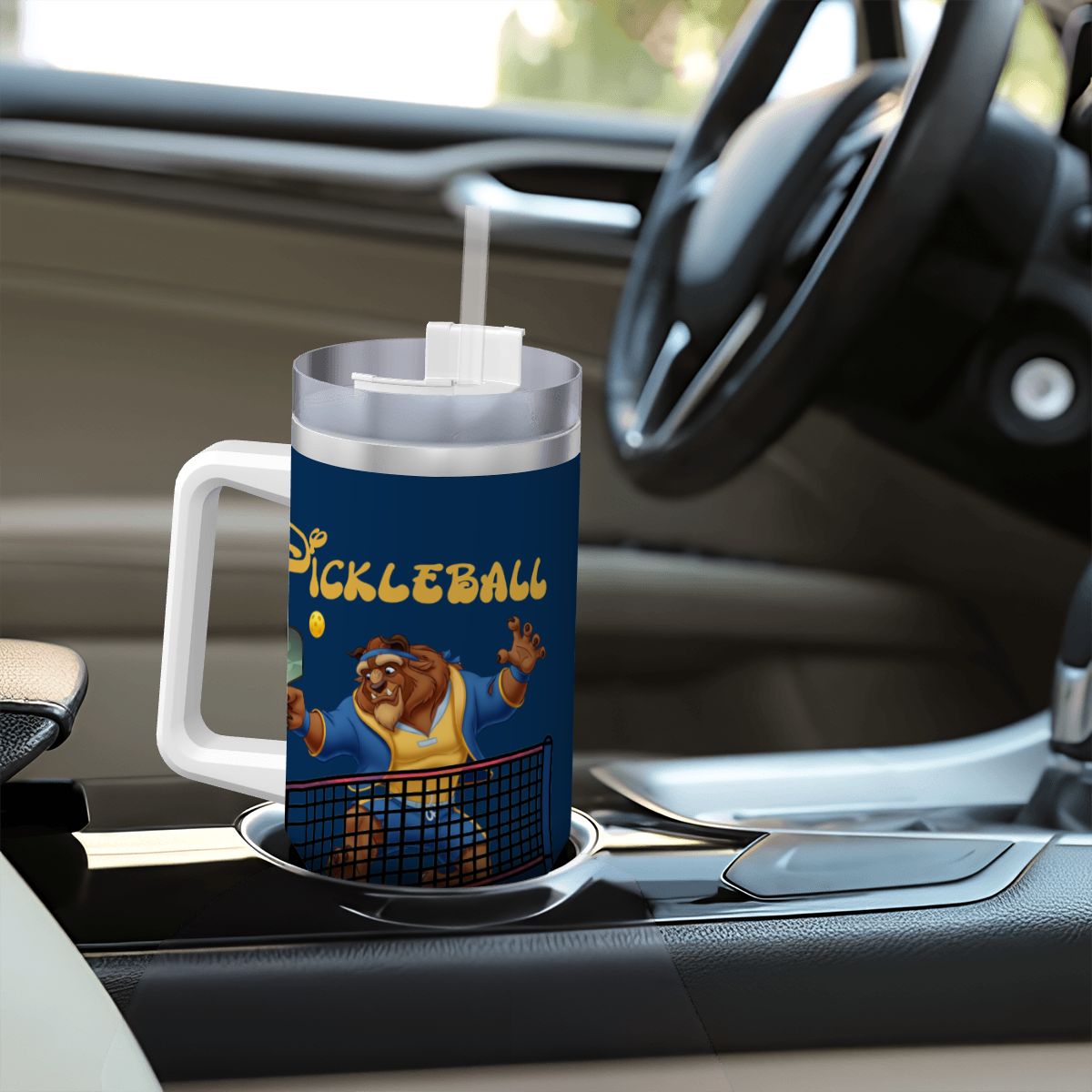 Travel Coffee Mug with Handle and Straw (40oz) 2