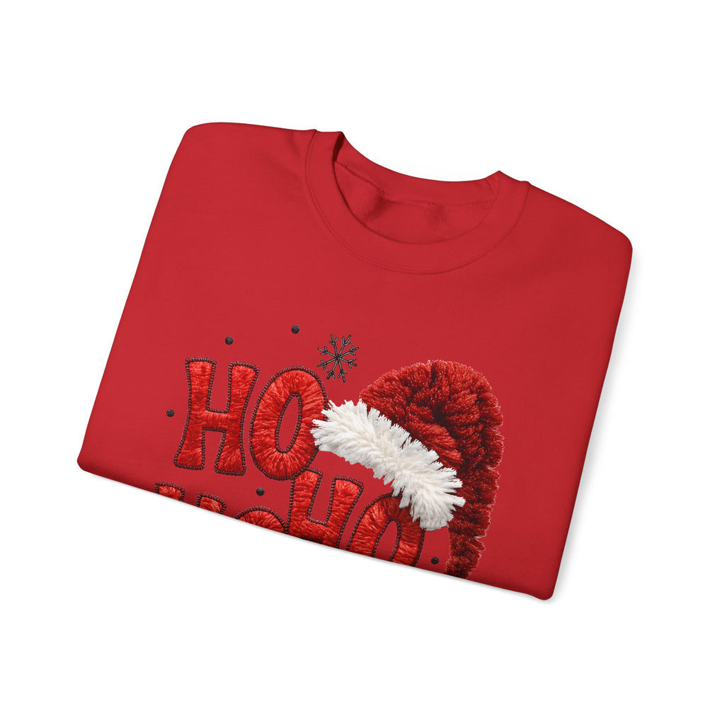 Yarn Look Crochet Santa Sweatshirt,  Viral Faux Latch Hook Christmas Shirt, Cute Holiday Sweater, Plus Size Available