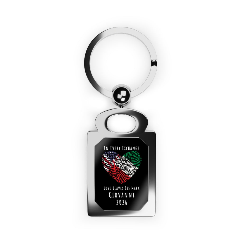 Exchange Student Custom Rectangle Photo Keyring, Personalized With Two Flags, Gift From Host Family, Country Pride, Patriotic Gift