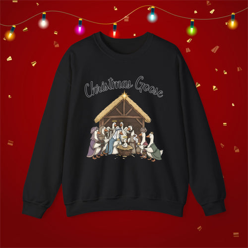 Christmas Goose Nativity Unisex Heavy Blend™ Crewneck Sweatshirt