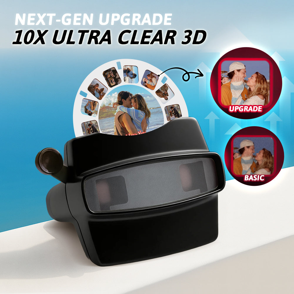 Custom 3D Viewfinder and Reel 10x Ultra-Clear 3D Upgraded Version Personalized Christmas Gifts Text and Photo Viewer with Your Own Photos