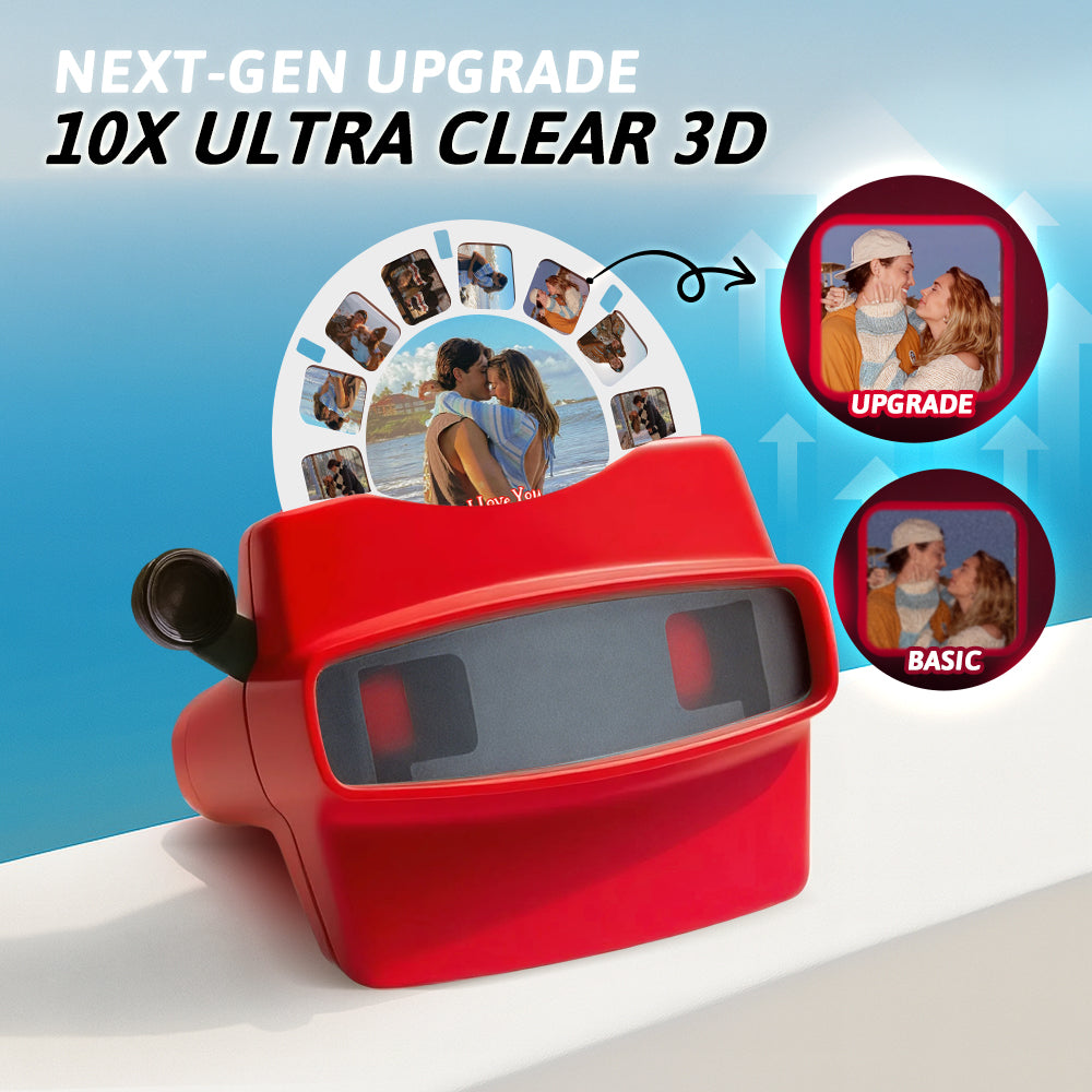 Custom 3D Viewfinder and Reel 10x Ultra-Clear 3D Upgraded Version Personalized Christmas Gifts Text and Photo Viewer with Your Own Photos
