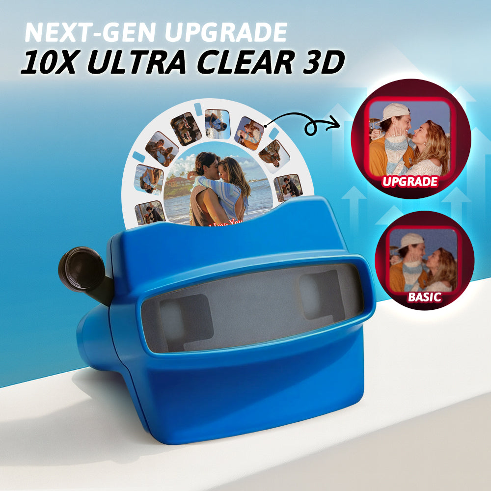 Custom 3D Viewfinder and Reel 10x Ultra-Clear 3D Upgraded Version Personalized Christmas Gifts Text and Photo Viewer with Your Own Photos