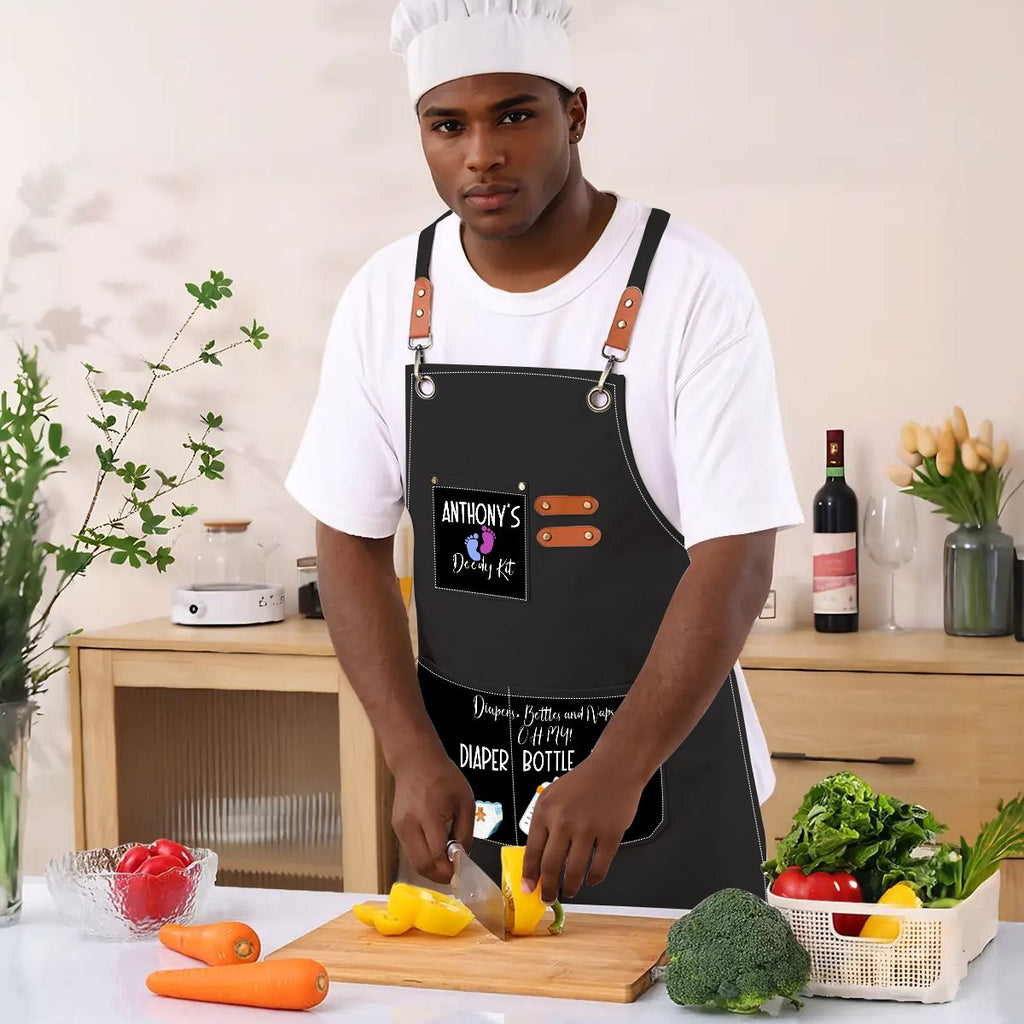 Unisex Canvas Cross Back Apron with Pockets 1 2