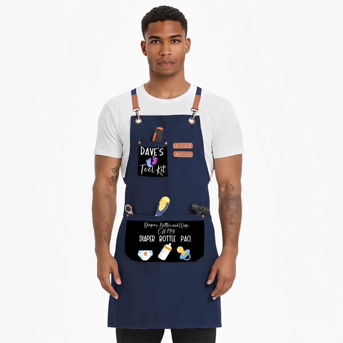 Unisex Canvas Cross Back Apron with Pockets 2 Dave’s