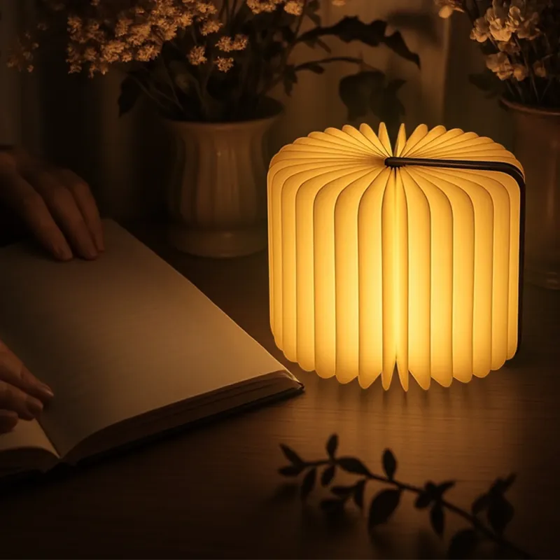 Custom Foldable LED Magic Book Lamp - Personalized Bookish Gifts For Book Lovers, Bookworms, Readers - Light Up Your Own Little Bookstore