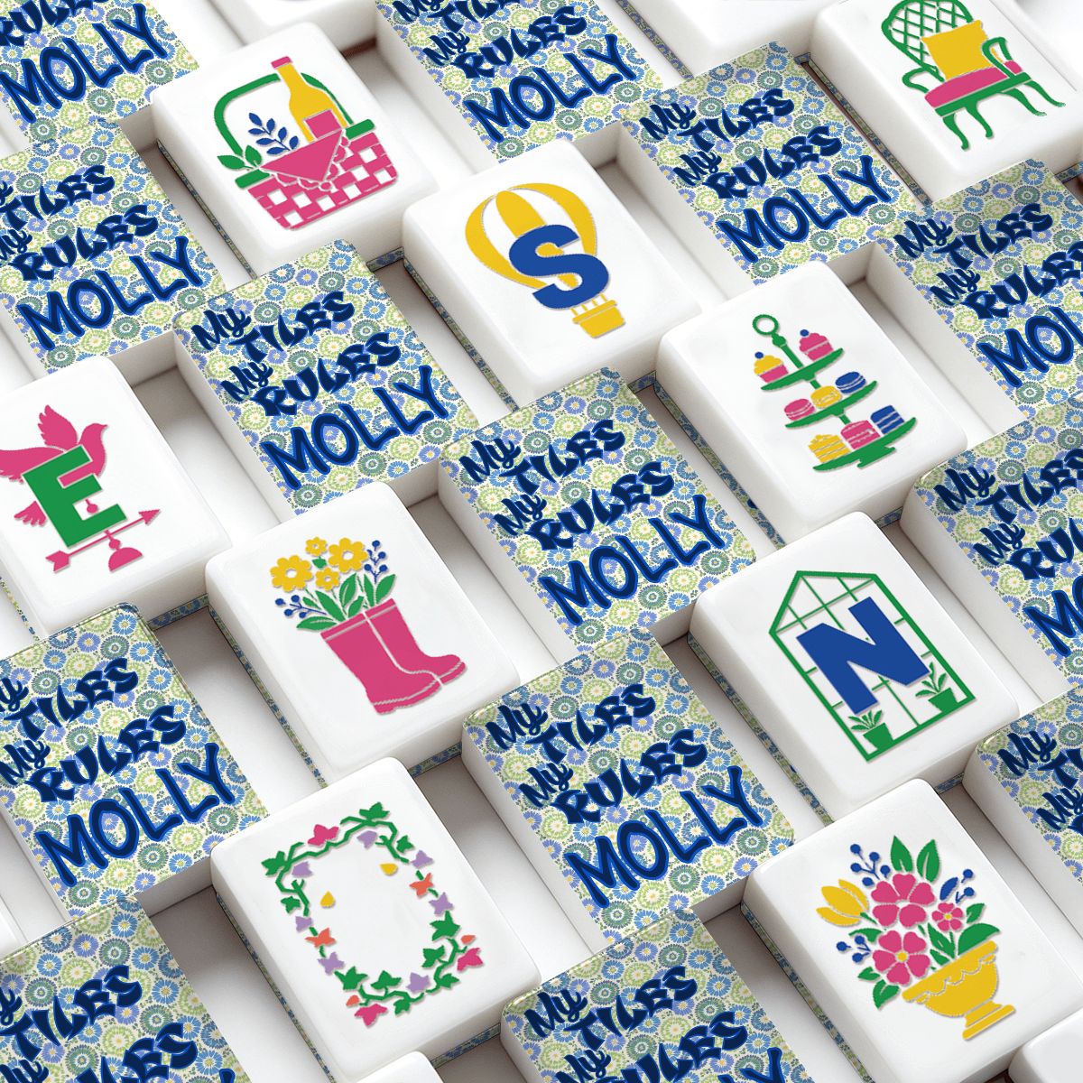 American Mahjong Tiles (Floral Garden Style) 1 Mahjong Mahjong (1)