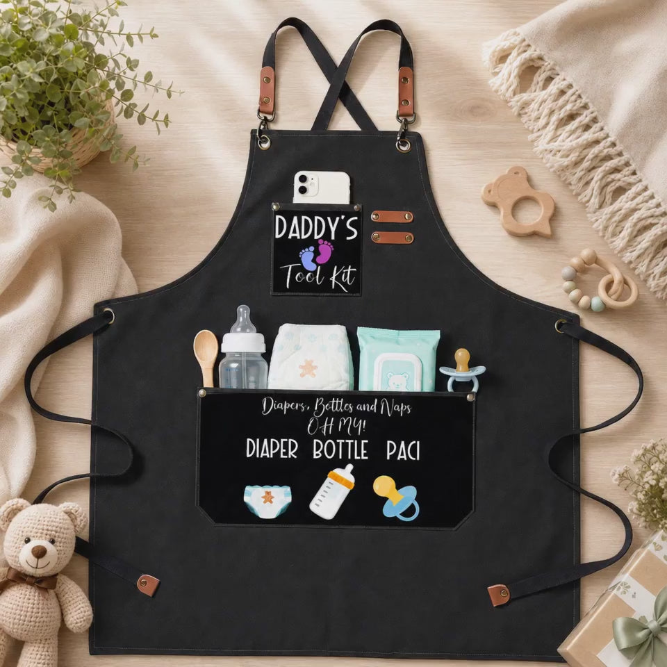 Funny Daddy’s Tool Kit Apron – New Dad & Baby Shower Gift